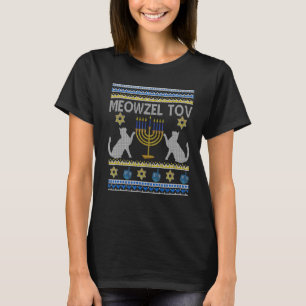 Camiseta Meowzel Tov Chanukah, dono judeu do gato Ugly Hanu