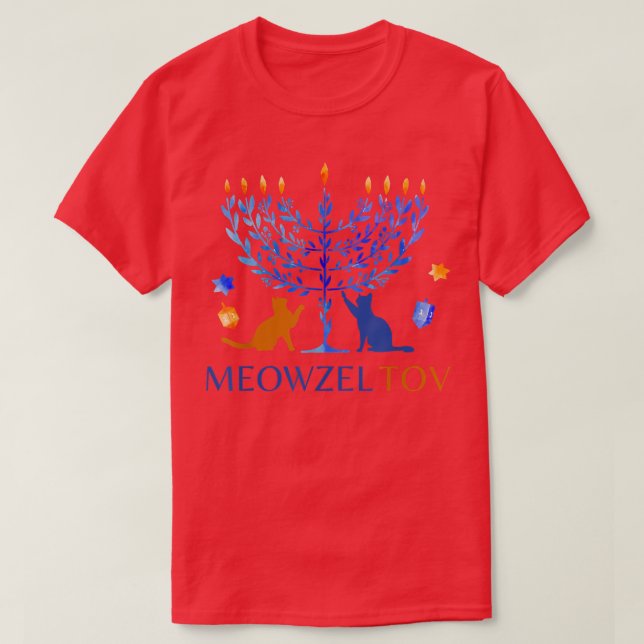 Camiseta Meowzel Tov Chanukah Hanukkah Proprietário Judeu d (Frente do Design)