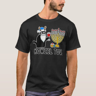 Camiseta meowzel tov jwant cat menorah hanukkah chanukah c