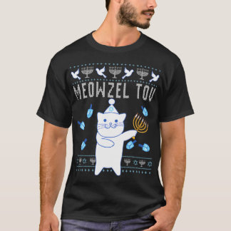 Camiseta Meowzel Tov Natal Judeu Gato Engraçado Feio