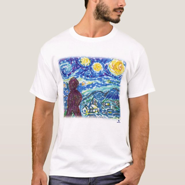 Camiseta Meple Starry Night Game Art (Frente)