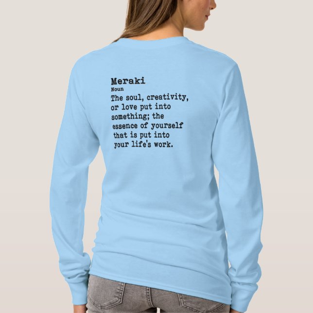 Camiseta Meraki: Pescoço da Tripulação de Longa Folga (Verso)