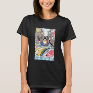 Camiseta Mercado de Peixes Tsukiji Tóquio Japão Atum Arte