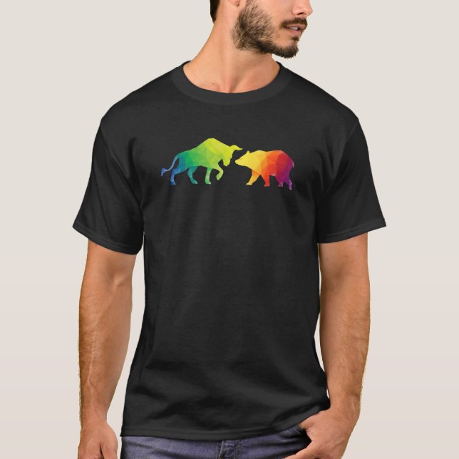 Camiseta Mercado De Vaporwave Bull E Bear — Existências No  (Frente)