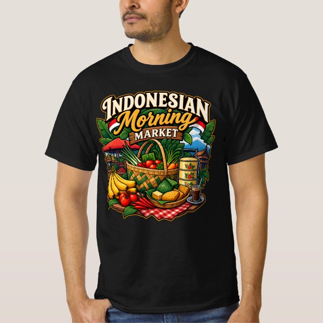 Camiseta Mercado Matinal Indonésio (Frente)