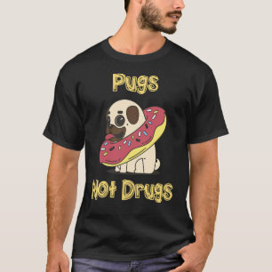 Camiseta Mercadoria Barata de Pug Pug Não Drogas Impressão