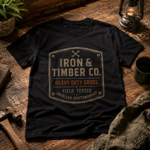 Camiseta Mercadorias Pesadas Gráfico Industrial Vintage