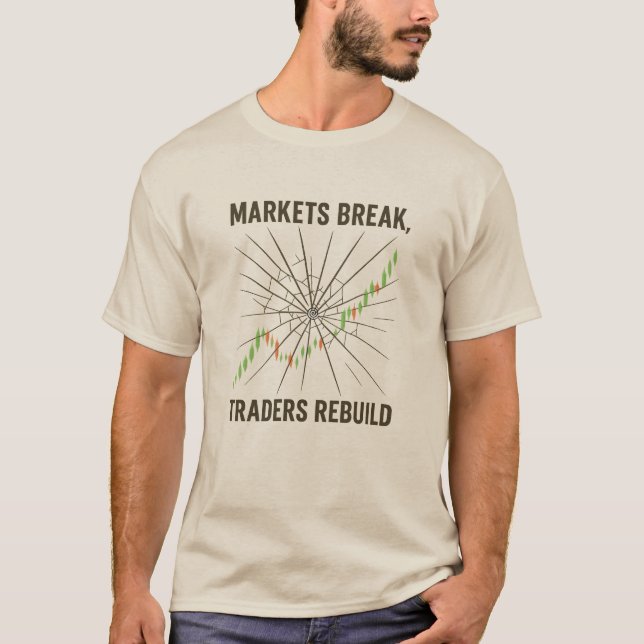 Camiseta Mercados quebram, traders se reconstroem – Resiliê (Frente)
