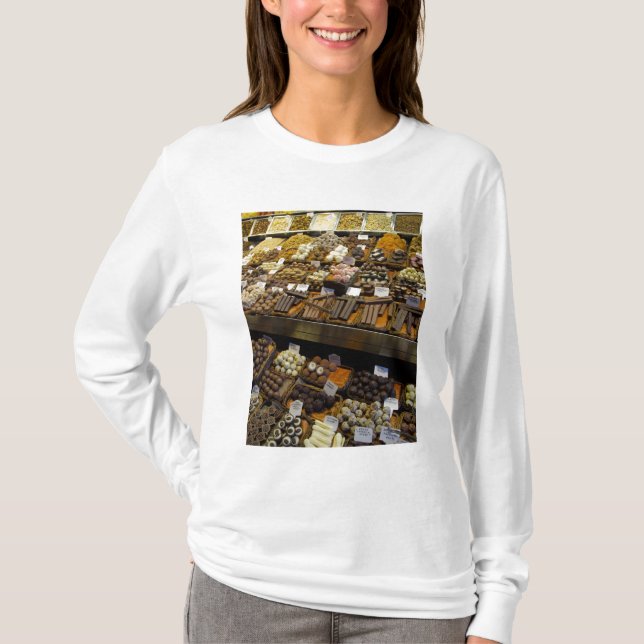 Camiseta Mercat de Sant Josep, doces sortidos de chocolate (Frente)