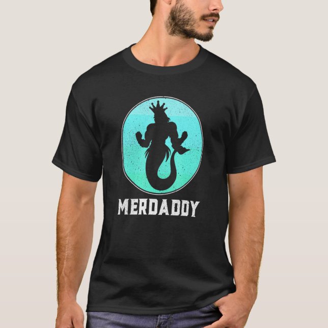 Camiseta Merdaddy Security Merman Mermaid Daddy Fish Father (Frente)