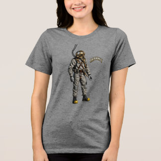 Camiseta Mergulhador Antigo Usando um Capacete de Mergulho