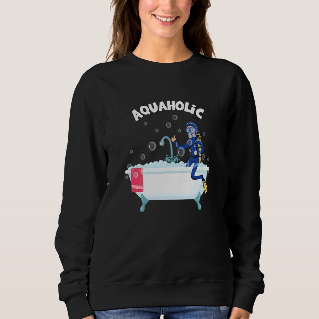 Camiseta Mergulhador Aquaholic Diver Scuba Mergulhando Ocea (Frente)