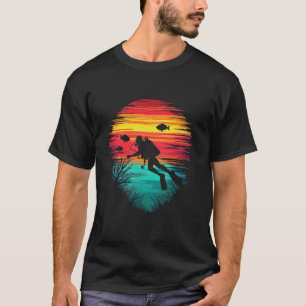 Camiseta Mergulhador de Coral Pôr do Sol