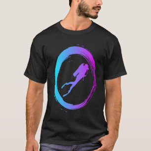 Camiseta Mergulhador de férias animais marinhos mergulhando