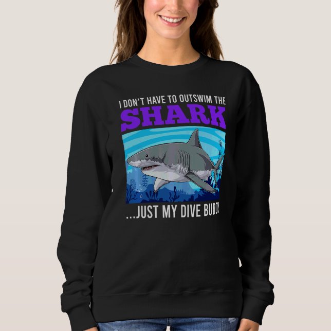 Camiseta Mergulhador de sarcasmo Buddy Drive Buddy Shark Di (Frente)