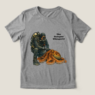 Camiseta Mergulhador de SCUBA Acariciando um Grande Polvo U