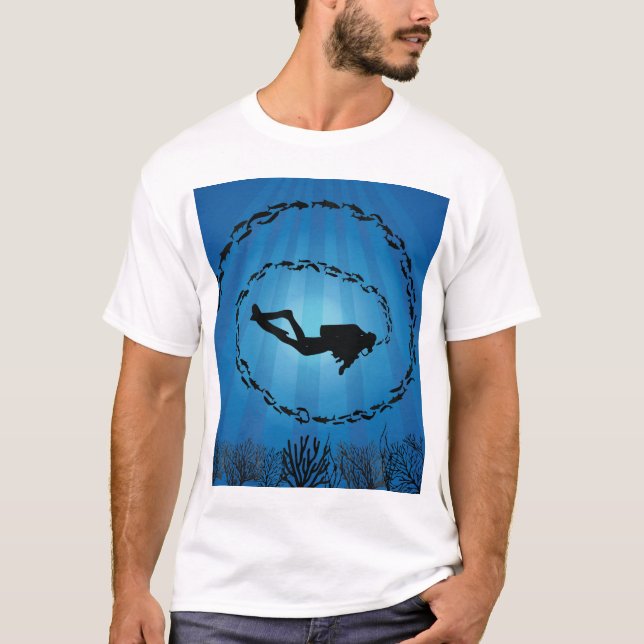 Camiseta Mergulhador em Capa de Peixe (Frente)