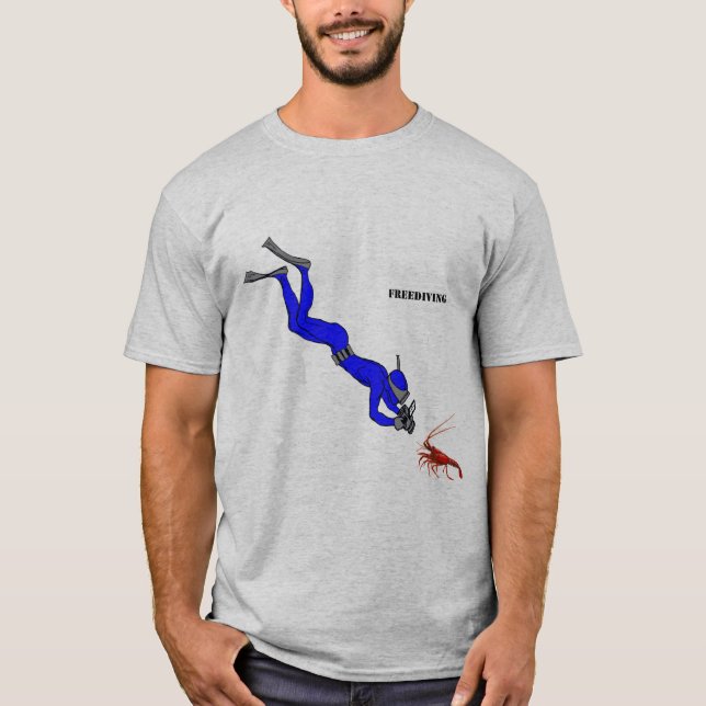 Camiseta Mergulhador Livre Fotografando Lagosta Espinosa (Frente)