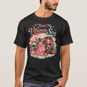 Camiseta Mergulhador Menina Eu Preciso Da Minha Vitamina