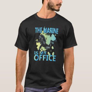 Camiseta Mergulhador O Marinho É Meu Escritório Biologia Ma