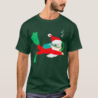 Camiseta Mergulhador Santa Claus Scuba Presente de Natal 2