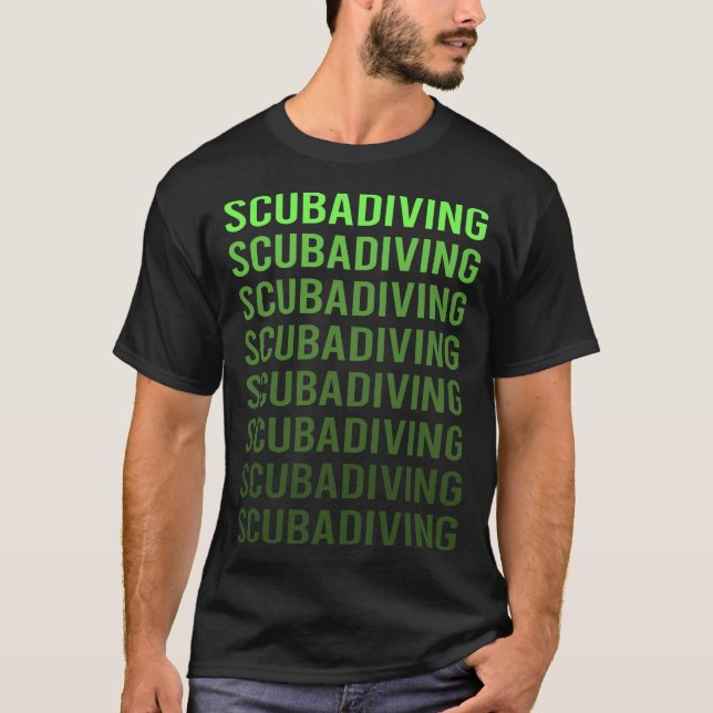 Camiseta Mergulhador Verde Gradiente Scuba (Frente)