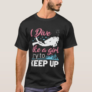 Camiseta Mergulhando Mergulhador De Scuba, Eu Moro Como Um 