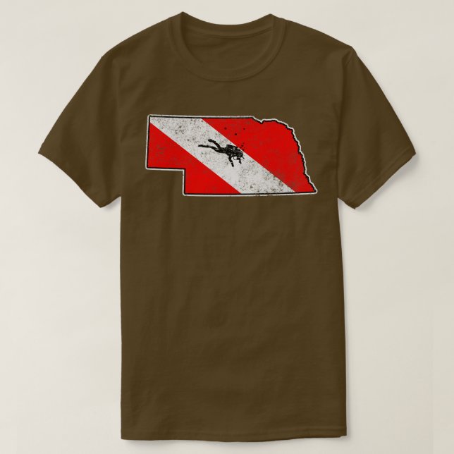 Camiseta Mergulhar Flag Scuba Divisor State Map Dive Fla (Frente do Design)