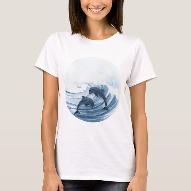 Camiseta Mergulhar golfinhos no surf (Frente)
