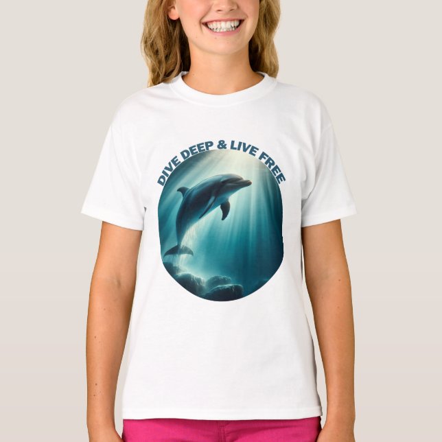 Camiseta Mergulhe Dolphin Livre Ao Vivo (Frente)