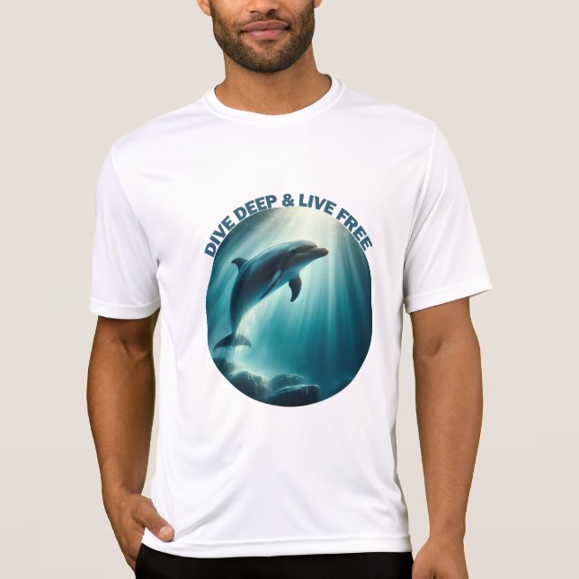 Camiseta Mergulhe Dolphin Livre Ao Vivo (Frente)