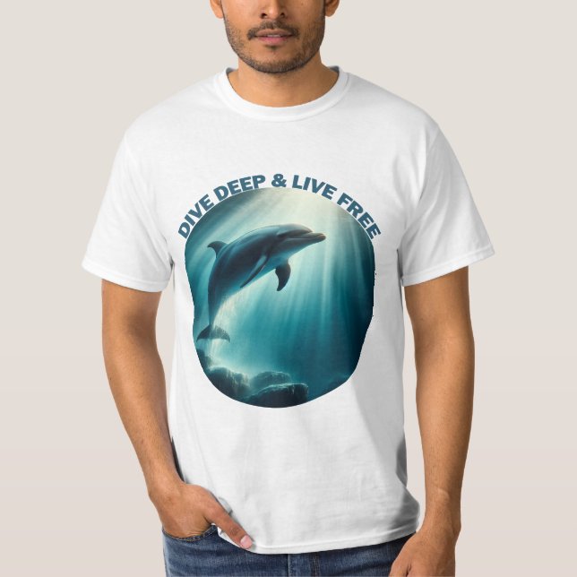 Camiseta Mergulhe Dolphin Livre Ao Vivo (Frente)