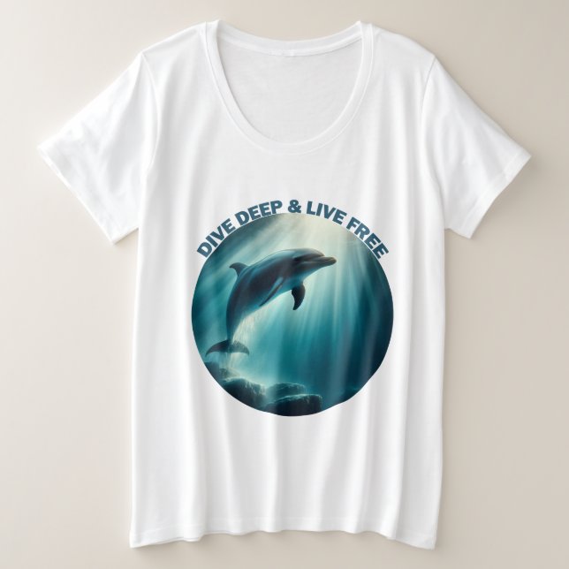 Camiseta Mergulhe Dolphin Livre Ao Vivo (Frente do Design)