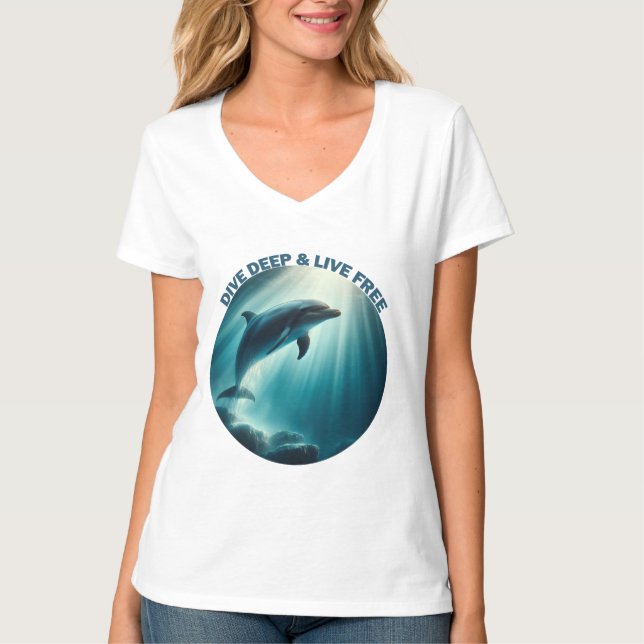 Camiseta Mergulhe Dolphin Livre Ao Vivo (Frente)