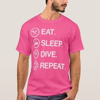 Camiseta Mergulhe No Sono Repetir Mergulho Engraçado Mergul