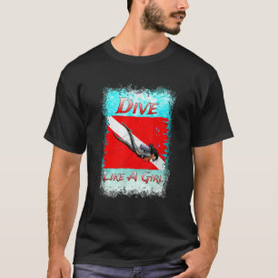 Camiseta Mergulho Autônomo Mergulhe Como Uma Garota