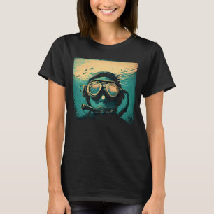Camiseta Mergulho Autônomo Vintage Retro Mergulhador Mergul
