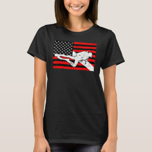 Camiseta Mergulho Bandeira Vintage Scuba Mergulho Submarino