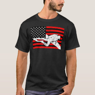 Camiseta Mergulho Bandeira Vintage Scuba Mergulho Submarino