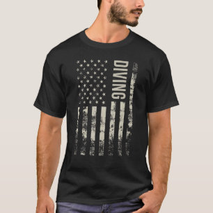 Camiseta Mergulho com a Bandeira Americana Antiga dos EUA