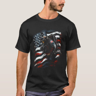 Camiseta Mergulho com Cilindro Bandeira dos EUA Mergulhador