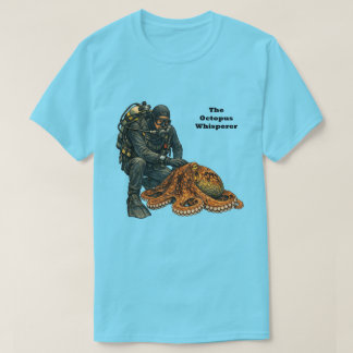 Camiseta Mergulho com Equipamento Mergulhador Acariciando u