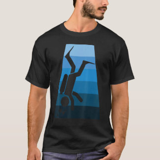 Camiseta Mergulho Com Sombreamento Azul Na Div Trapezoid