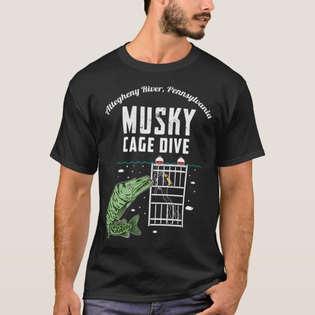 Camiseta Mergulho de gaiola Musky (Frente)