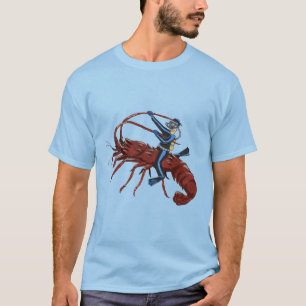 Camiseta Mergulho de lagosta com mergulhador
