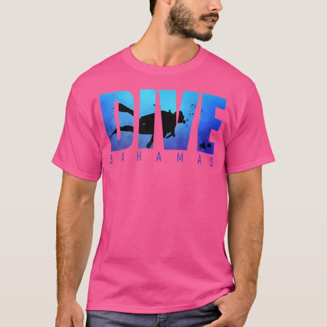 Camiseta Mergulho de Recife de Mergulhadores de Bahamas (Frente)