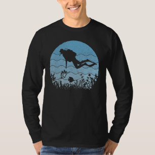 Camiseta Mergulho De Scuba Sob Água Mergulhadora Scuba Di