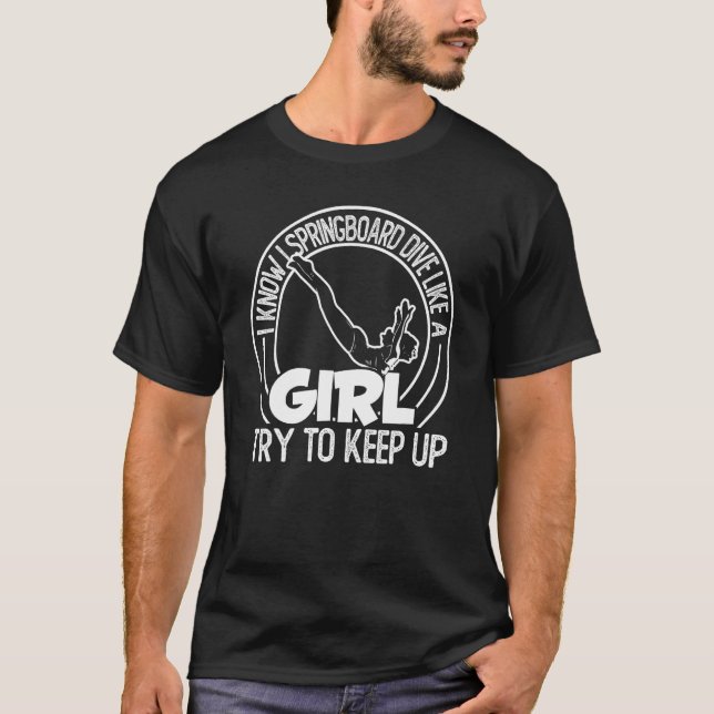 Camiseta Mergulho de Springboard na Platform Diver Girl (Frente)