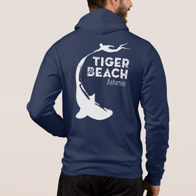 Camiseta Mergulho de tubarão na praia de Tiger (Verso)