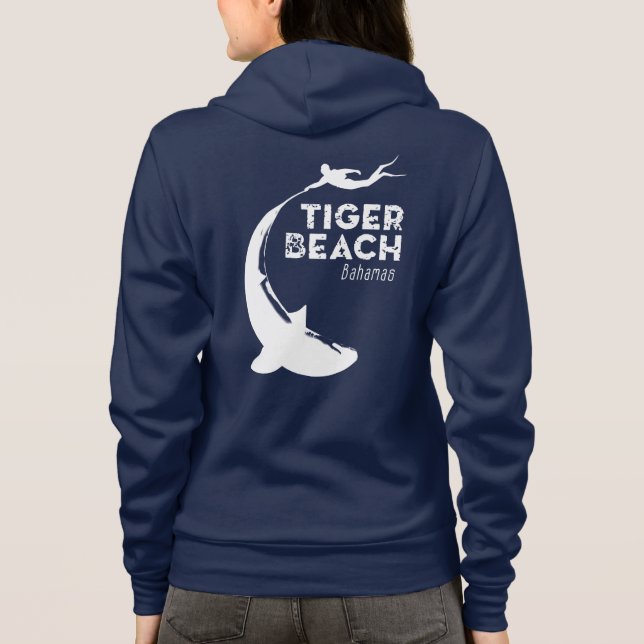 Camiseta Mergulho de tubarão na praia de Tiger (Verso)